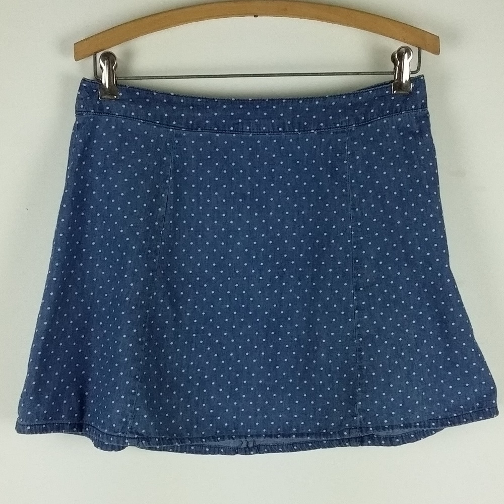Bongo Polka Dot Chambray Skater Skirt